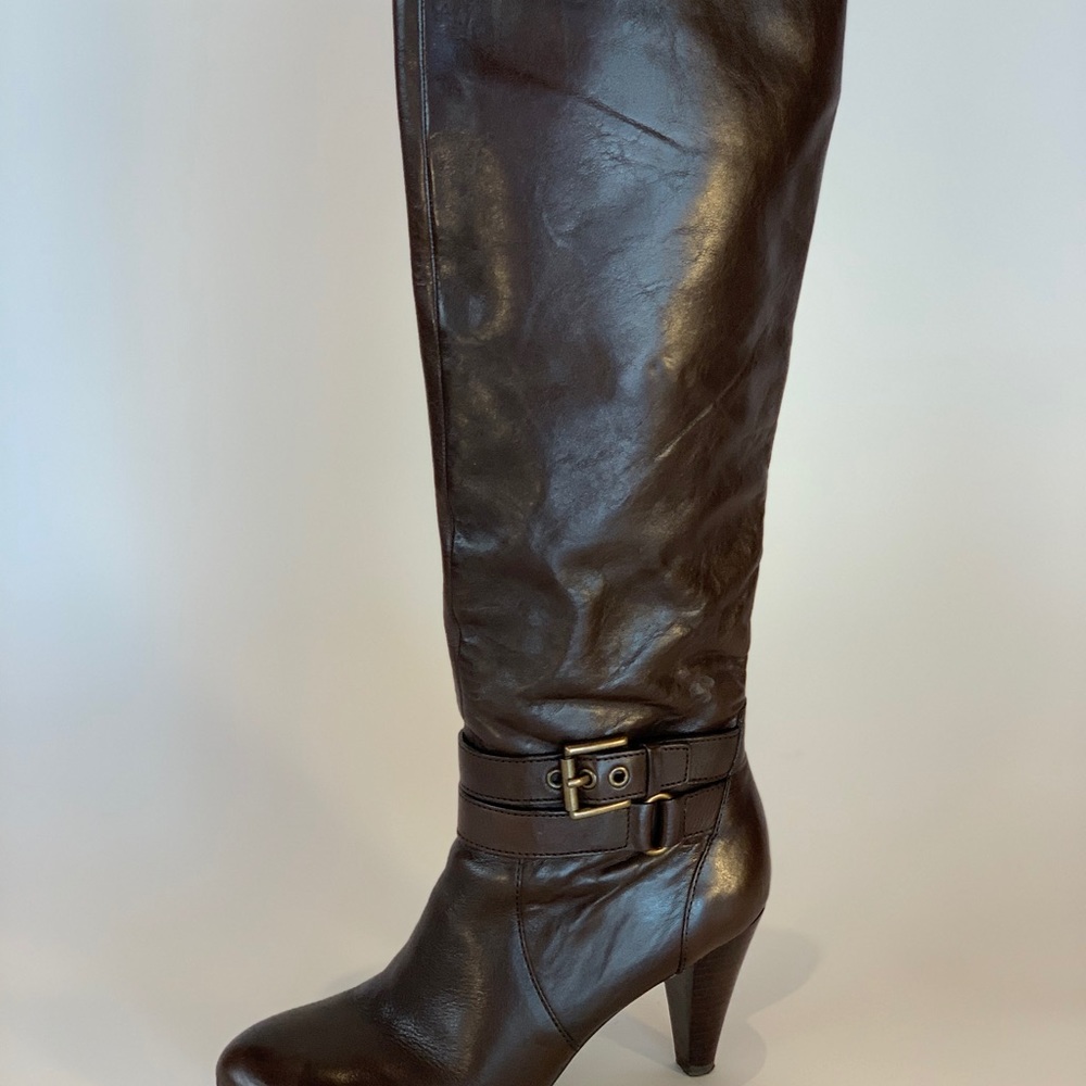 Coach brown calf boots.